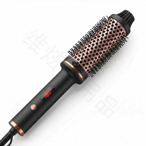 Brosse chauffante ionique 2 en 1 lissant et bouclante, peigne cylindrique multifonction, prise européenne pour soin capillaire