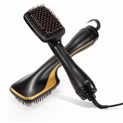 Brosse chauffante multifonction Comfort Comb, peigne 2 en 1 et peigne plat, prise européenne standard jaune