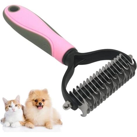 Brosse Chien Brosse Chat Brosse Poil Long Massage Râteau de Toilettage pour Retirer les Poils Morts et les Nœuds (262)