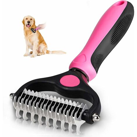 Brosse Chien Brosse Chat, Peigne Déméloir Chien Professionnel et Brosse Chien Poil Long, Râteau de Toilettage pour Chien et Chat enlever le Sous-poil des Animaux de Compagnie [Long/Court/sous-Poil]