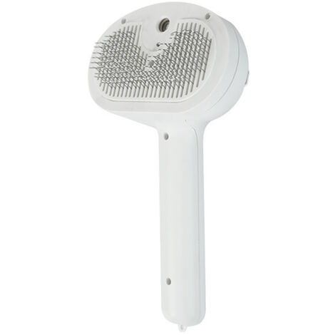 Brosse Chien Chat à Vapeur, 3 En 1 Peigne De Massage En Spray Pour Chats, Brosse à Chat Rechargeable, Avec Réservoir D\'eau, blanc
