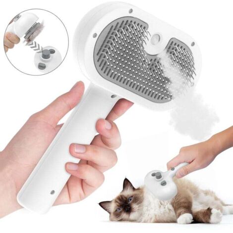 Brosse Chien Chat à Vapeur, 3 En 1 Peigne De Massage En Spray Pour Chats, Brosse à Chat Rechargeable, Avec Réservoir D'eau, Brosse Pour Chats à Poils Courts Et Longs, Idéal Pour Massage,Soin