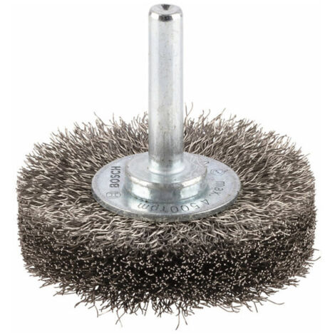 Brosse circulaire 50 mm à fils d'inox ondulés 0,2 mm 50 mm, 0,2 mm, 15 mm