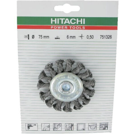 Brosse circulaire 75mm emm.6mm fils torsadés 0.5 HIKOKI 751326