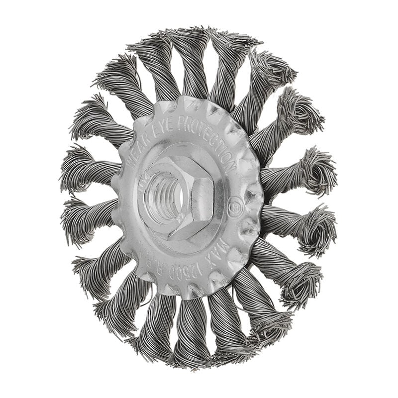 Brosse circulaire en fil metallique torsade 125 mm m14 pour meuleuse