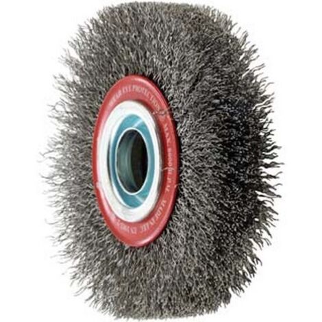 Brosse circulaire, fil d'acier de 0,3 mm, ondulé, Ø de la brosse : 125 mm, Epaisseur du fil 0,30 mm, Larg. : de travail 22 mm, Vitesse maxi. : 6000 tr/mn