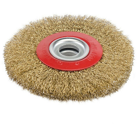 Brosse circulaire metallique a fils d'acier laitonnes de 125 mm tous tourets