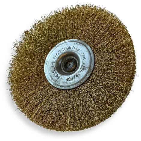 Brosse circulaire métallique sur tige Ø 125 mm  Fil laiton dur - Quantité x 1 - Ø 125 mm - Ep. 12 mm - Laiton dur