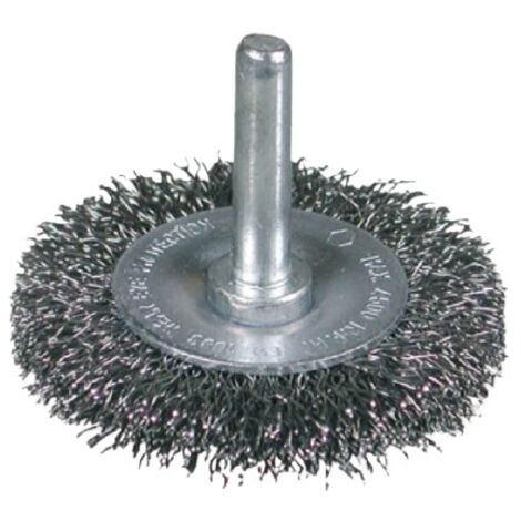 Brosse circulaire sur tige de 6mm D75mm ep10mm acier Osborn