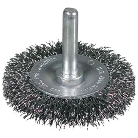 Brosse circulaire sur tige de 6mm D75mm ep.10mm inox Osborn