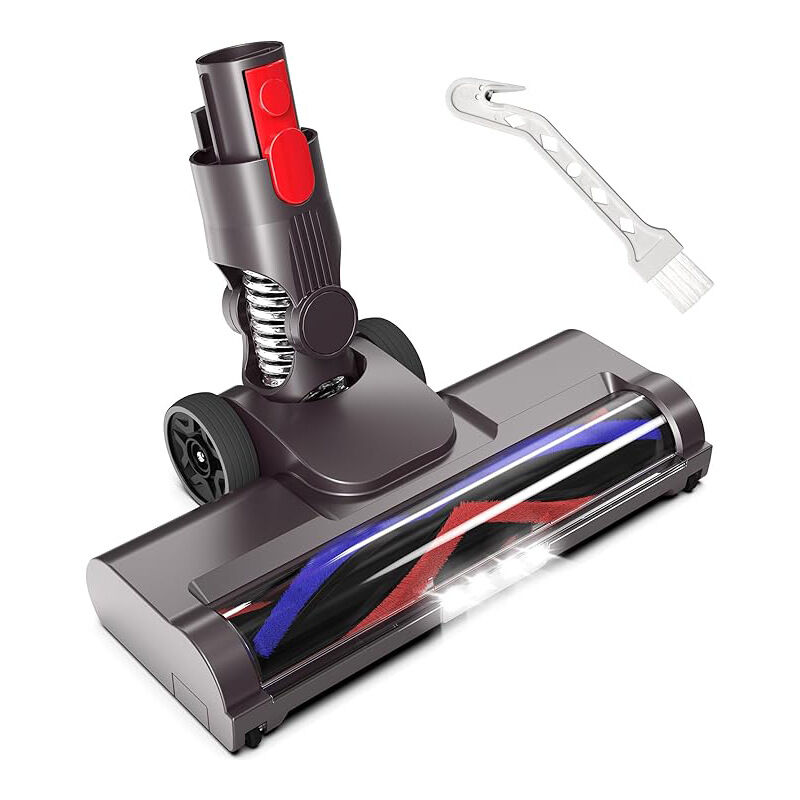Brosse Compatible avec Les Aspirateurs Dyson V7, V8, V10, V11, V15, Tête de Nettoyage à Entraînement Direct avec 4 Phares Avant pour Sols Durs et