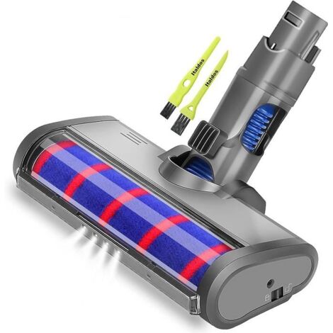 Brosse compatible pour Dyson V6 DC58 DC59 DC61 DC62 avec Rouleau Souple pour Sol dur, Parquet Brosse avec Lumière LED