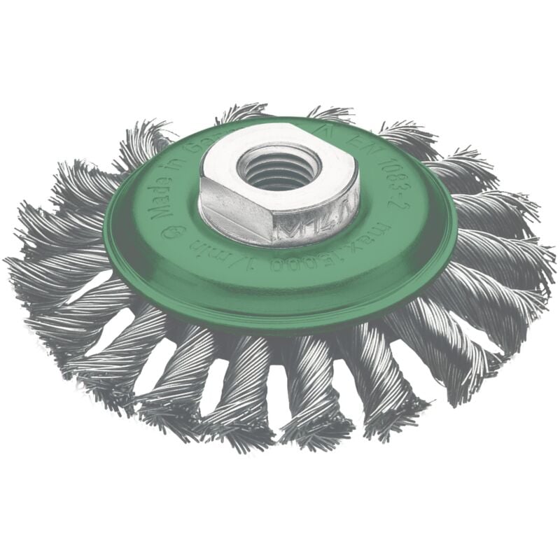 Lessmann ® - Brosse conique en fil d'acier inoxydable. 471757 tressé Leßmann