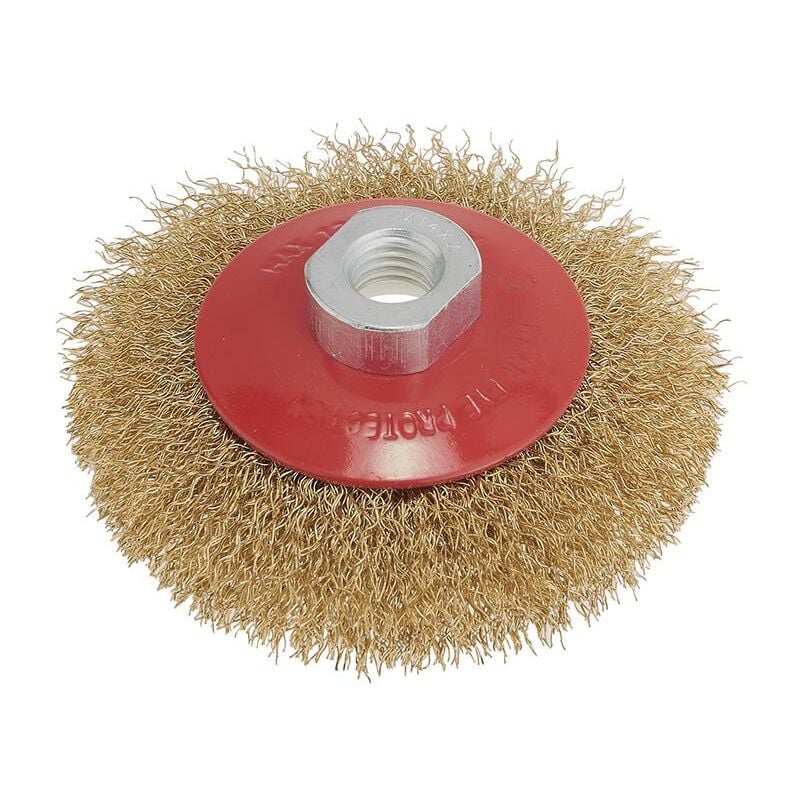 Brosse conique en fil metallique 150 mm m14 pour meuleuse
