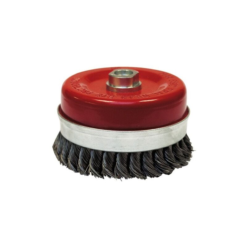 Leman - Brosse conique pour meuleuse fil acier torsadé 0.50 mm d. 65 mm M14 pour métal - Décapage extra dur 530.065V
