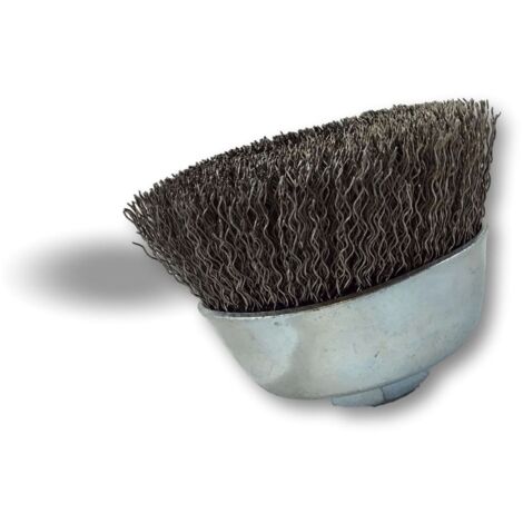 Brosse coupe rotative boisseau meuleuse d'angle  Garnissage Acier ondulé souple ou dur - Quantité x 1 - Ø 65 coupe - Dur - Acier