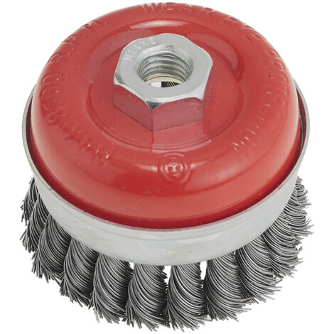 Brosse coupelle en fil metallique torsade 65 mm m14 pour meuleuse