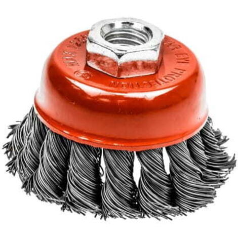 Brosse CUP 75 mm pour meuleuse, fil tressé
