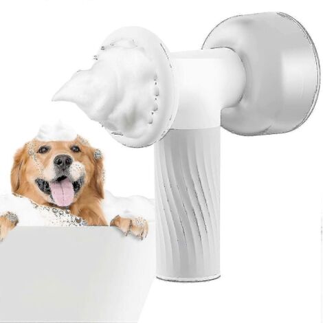 Brosse de bain pour chien, brosse électrique moussante pour shampoing avec distributeur de savon, brosse de massage pour le bain des chiens et chats-AquaForge
