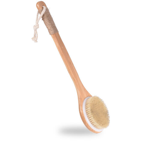 Brosse de bain,Brosse dos douche,dos Brosse brosse de bain brosse de massage Améliore la circulation sanguine, Gommage Exfoliant iating – Utilisation Sec/Humide 56Vingt