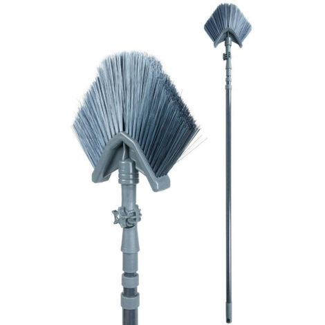 Brosse de balayage telescopique avec brosse triangulaire reglable