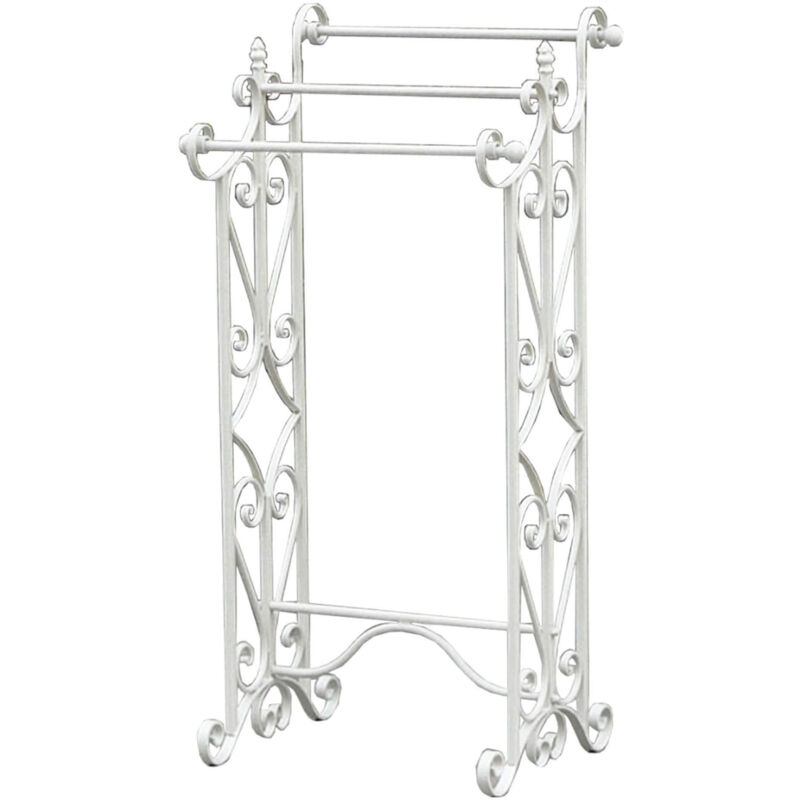 Homeness - Brosse de bois de fer forgé blanc antique