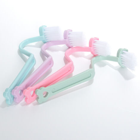 Brosse de bord de toilette (lot de 4), brosse décorative WC, brosse de nettoyage incurvée en plastique pour les coins des toilettes.-AquaForge