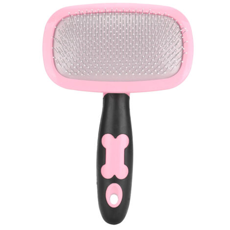 Brosse de Démêlage 360° pour Chats et Chiens - Élimine les Nœuds et les Poils Mort - Outil de Toilettage Rose à Points