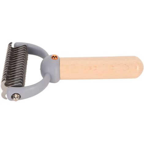 Brosse de Démêlage pour Chats et Chiens, Élimine les Nœuds et les Poils Morts, Outil de Toilettage Gris