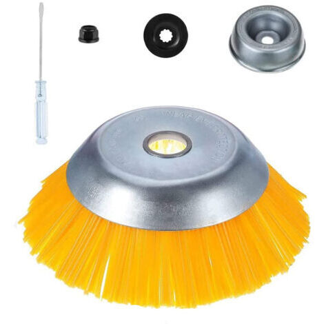 Brosse de désherbage en nylon - Tête de coupe-herbe ronde universelle - Outil de jardinage durable - Désherbage domestique - 200 mm x 25,4 mm