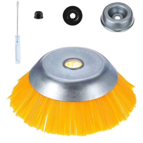 Brosse de désherbage en nylon - Tête de coupe-herbe ronde universelle - Outil de jardinage durable - Désherbage domestique - 200 mm x 25,4 mm