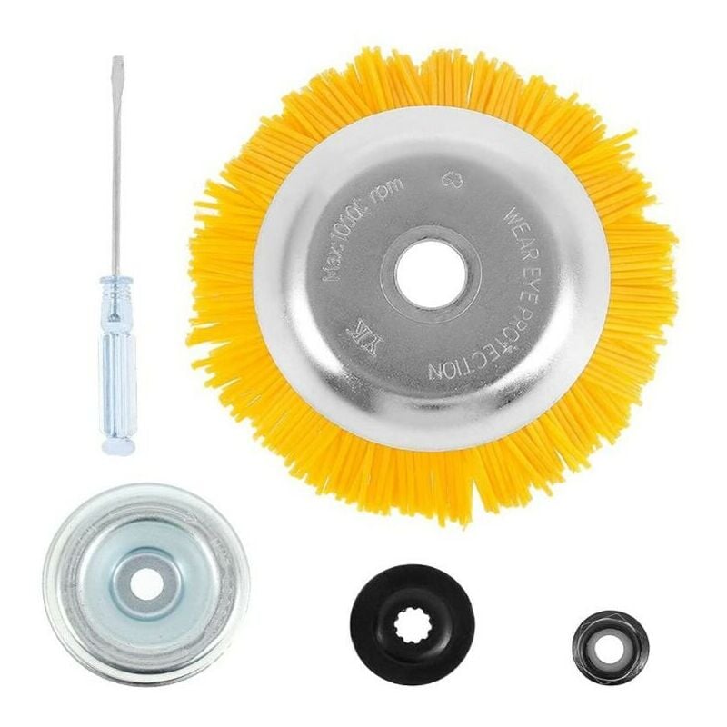 Brosse de désherbage ronde pour débroussailleuse, soie de nylon, brosse à mauvaises herbes, brosse conique pour débroussailleuse