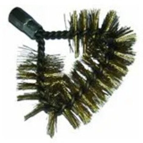 Brosse de face acier laitonné à raccord 12x175 - Progalva