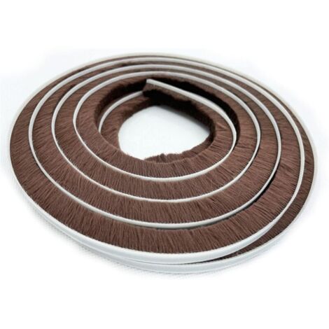 Brosse de joint d'étanchéité pour fenêtres/portes coulissantes, côté cadre (16 pi x 11/32 po de support x 9/16 po de brosse,brun)