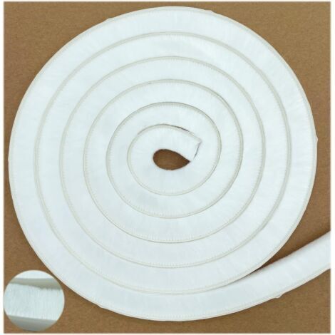 Brosse de joint d'étanchéité pour fenêtres/portes coulissantes, côté cadre (32 pi x 11/32 po de support x 9/16 po de brosse,blanche)