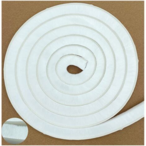 Brosse de joint d'étanchéité pour fenêtres/portes coulissantes, côté cadre (32 pi x 11/32 po de support x 9/16 po de brosse,blanche)
