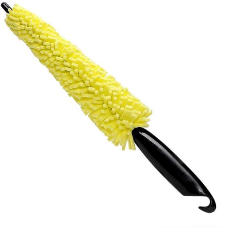 Brosse de lavage auto - Brosse de lavage auto avec manche en plastique pour le nettoyage des roues de véhicules