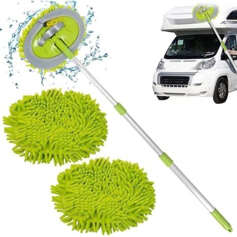 Brosse de lavage de voiture, 105cm,avec long manche,2 en 1,en microfibre, chenille, gant de lavage,brosse de nettoyage pour voiture
