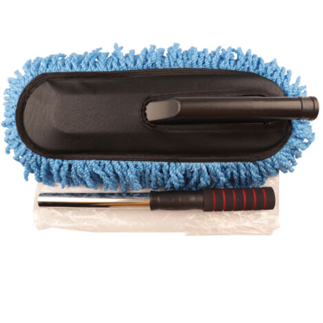 Brosse de Lavage Microfibre Douce Sans Rayures pour Voiture, Nettoyage Polyvalent, Bleue, Télescopique