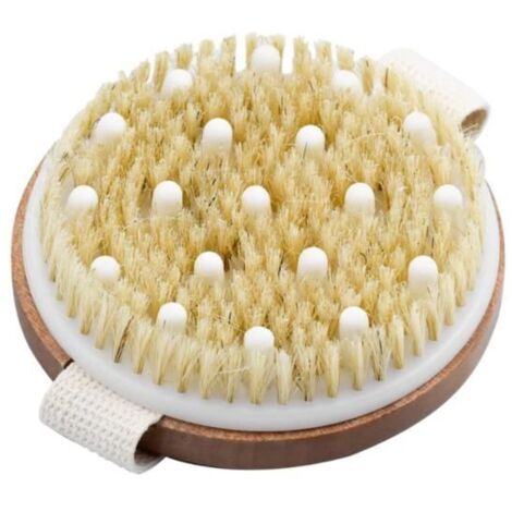 Brosse de Massage - Brosse Corps - Bois Naturel - Stimule Circulation Lymphatique - Exfolie Peau