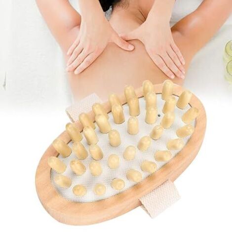 Brosse de massage, cuir chevelu spa masseur bain masseur en bois corps brosse musculaire relaxant paume sauna spa presse frotter gommage pour les soins de la peau et le massage de la cellulite pour le