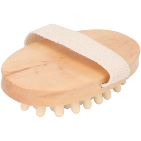 Brosse de Massage en Bois pour Soins de la Peau Sèche et Drainage