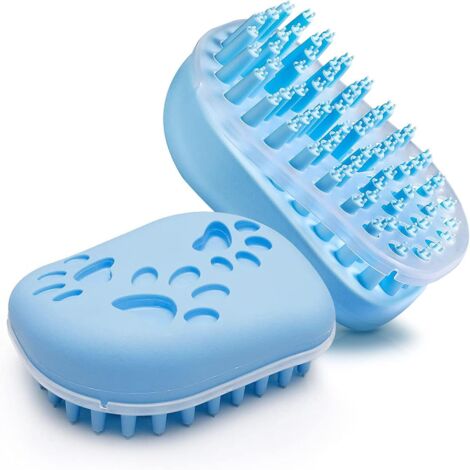 Brosse de massage pour douche pour animaux de compagnie avec poils souples en silicone