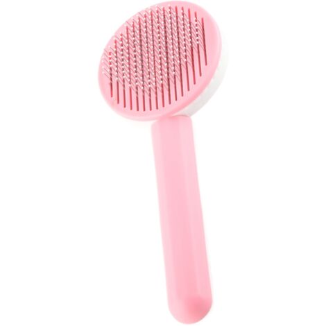 Brosse de massage professionnelle pour chats et chiens à poils longs - Aiguilles épaisses et douces - Rose