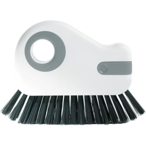 Brosse de nettoyage 2 en 1 pour fenêtre - Pour nettoyer les joints de fenêtre, outil ménager et intérieur de voiture (gris, taille unique)