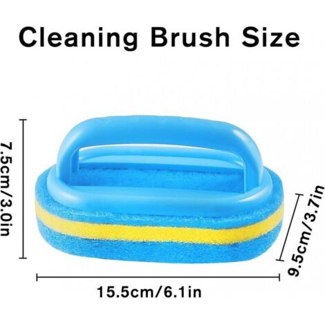 Brosse de Nettoyage avec Éponge Intégrée et Manche Ergonomique pour Sols, Carrelages et Surfaces Lisses