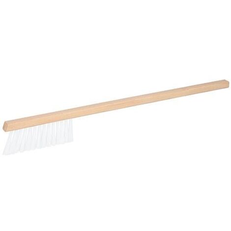 Brosse de nettoyage, bois, 52 cm, garnie de PBT, coupe longue, blanche, dure, étroite, 2 rangées