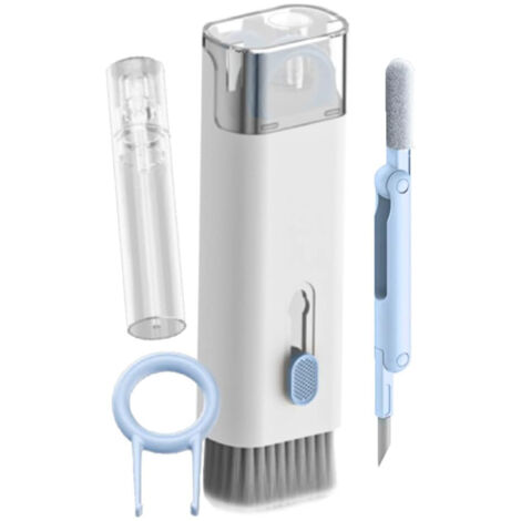 Brosse de nettoyage clavier 7 en 1, kit de nettoyage multifonction couleur bleue pour clavier et écrans