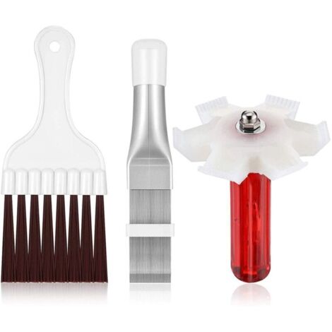 Brosse de Nettoyage D'Aileron Condensateur Climatiseur 3 PièCes, Ensemble Nettoyant Redresseur pour les Climatiseurs