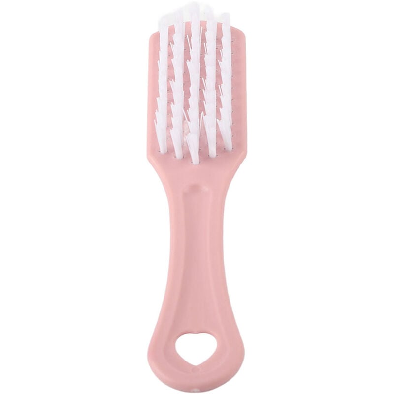 Tuserxln - Brosse de nettoyage de chaussures en plastique multifonctionnelle, poils en Nylon touffus, outil de lavage (rose)